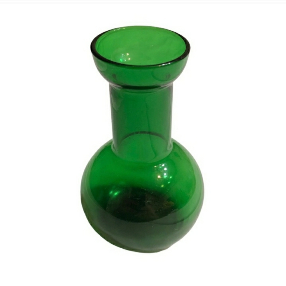 VINTAGE Dark Green Blown Glass Mini VaseVintage EUC!